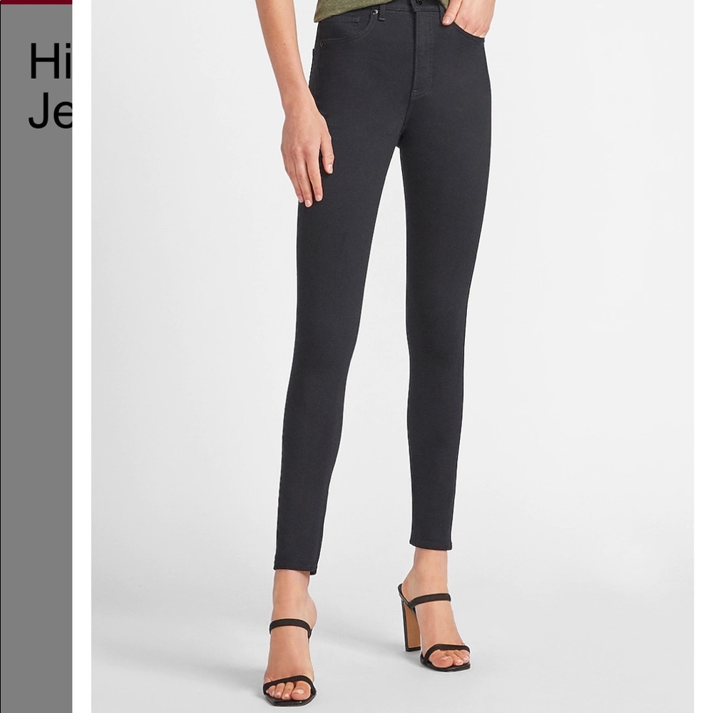 Express High Waisted Black Skinny Jeans